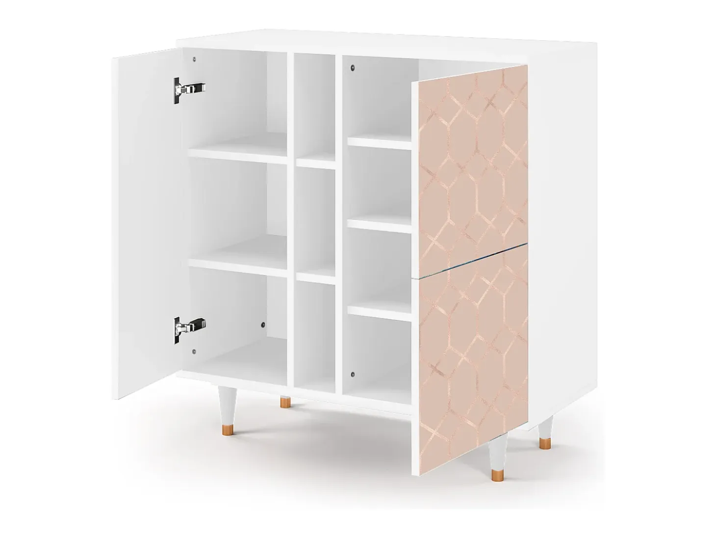 Aparador - 94х96х41 cm - BS5 - Rose Honeycomb, Blanco