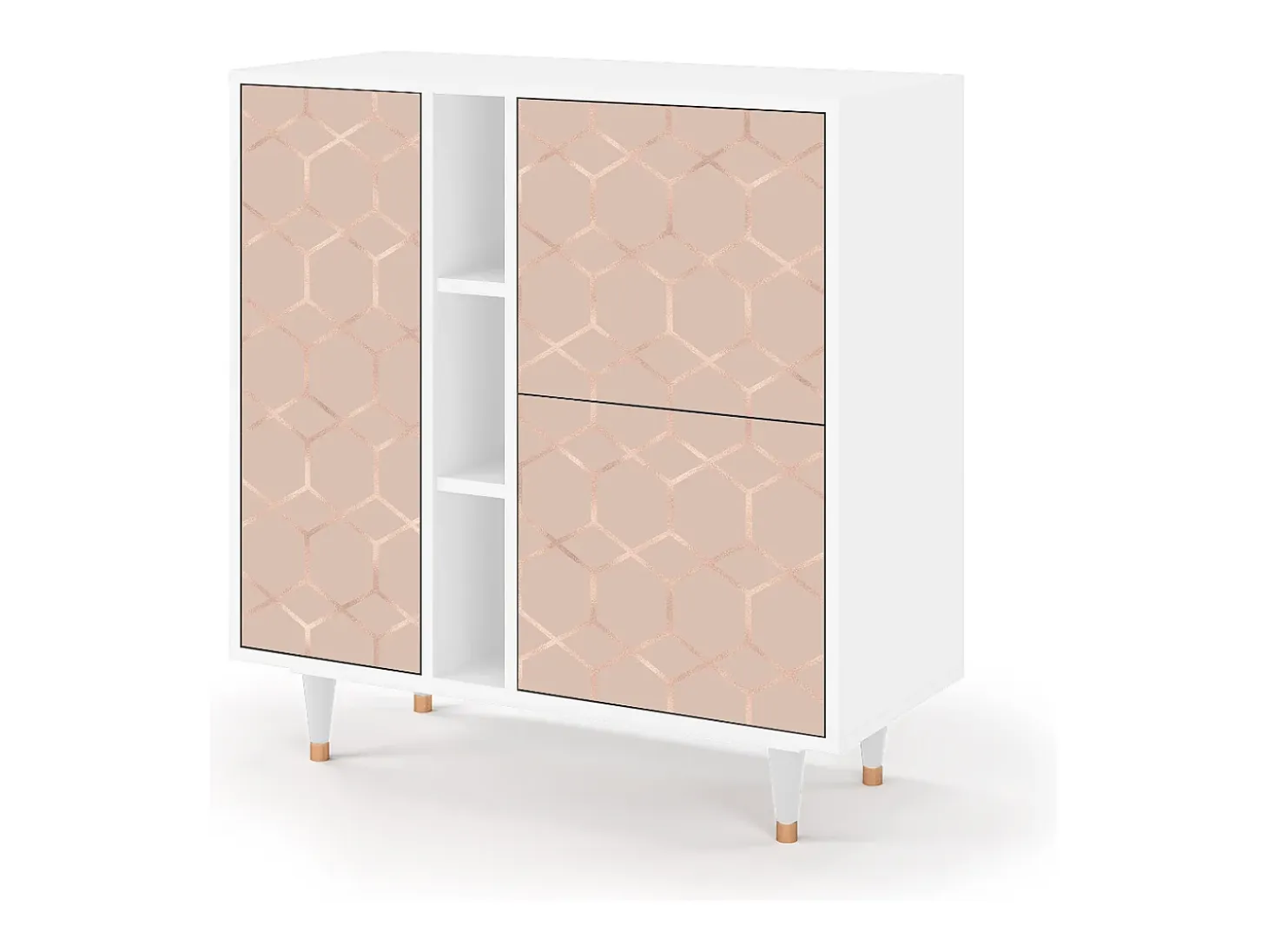 Aparador - 94х96х41 cm - BS5 - Rose Honeycomb, Blanco