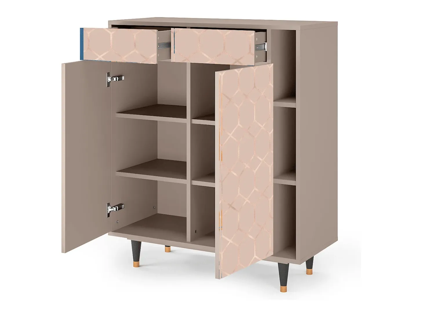 Aparador - 96х110х41 cm - BS6 - Rose Honeycomb, Latte