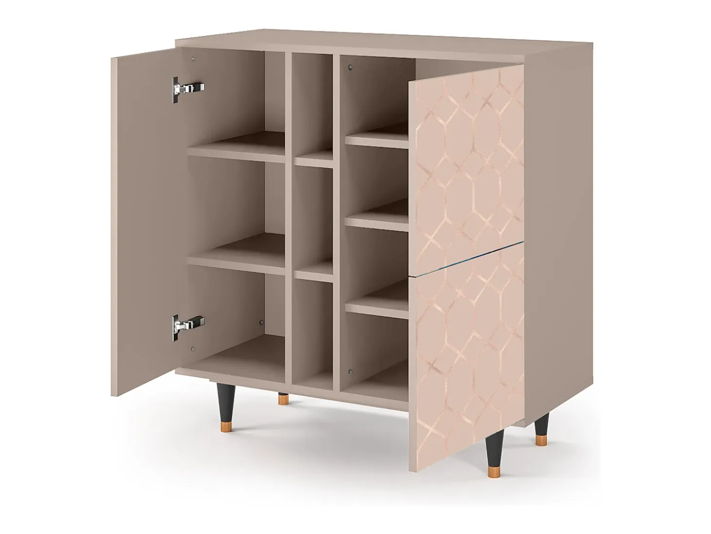 Aparador - 94х96х41 cm - BS5 - Rose Honeycomb, Latte