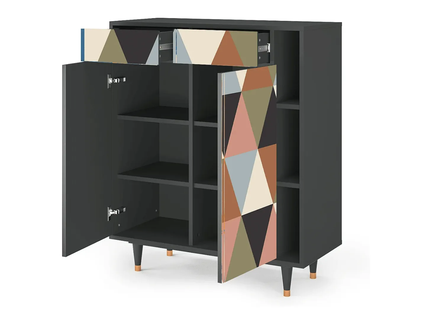 Aparador - 96х110х41 cm - BS6 - Royal Triangles, Antracita