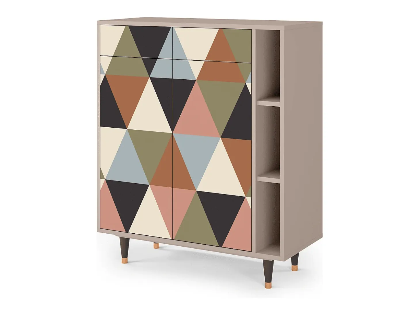 Aparador - 96х110х41 cm - BS6 - Royal Triangles, Latte