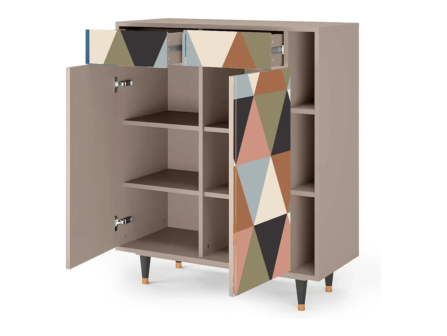 Aparador - 96х110х41 cm - BS6 - Royal Triangles, Latte