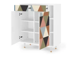 Aparador - 96х110х41 cm - BS6 - Royal Triangles, Blanco