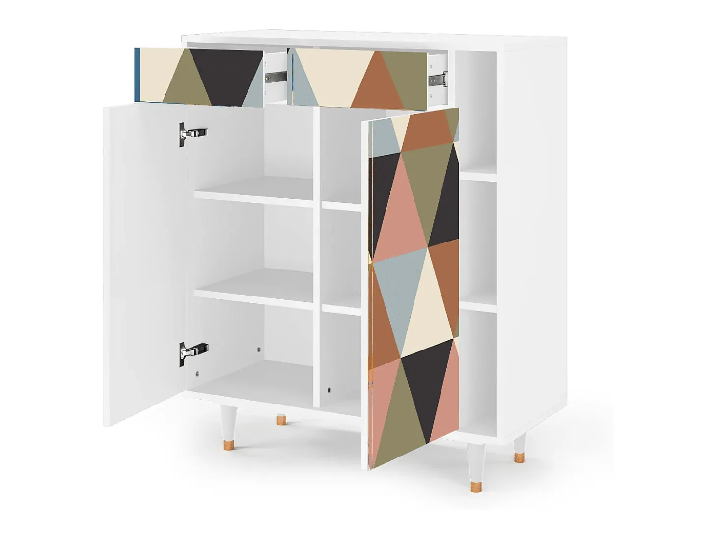 Aparador - 96х110х41 cm - BS6 - Royal Triangles, Blanco