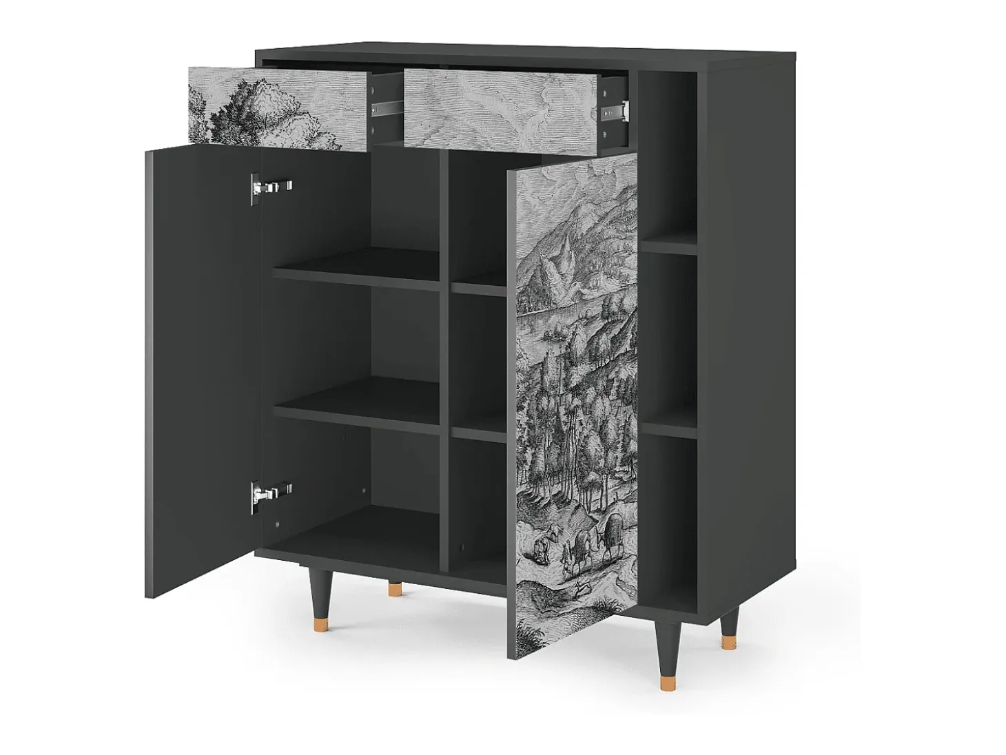 Aparador - 96х110х41 cm - BS6 - Rusticorum, Antracita