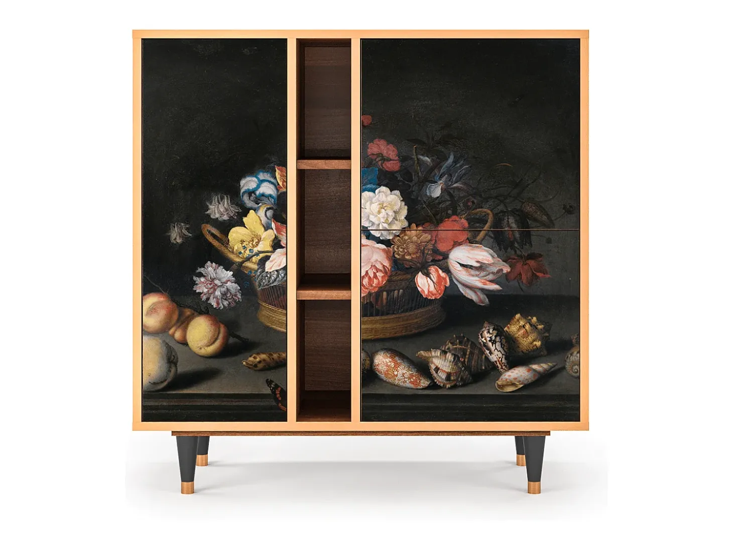 Aparador - 94х96х41 cm - BS5 - Still Life with Flowers, Nogal