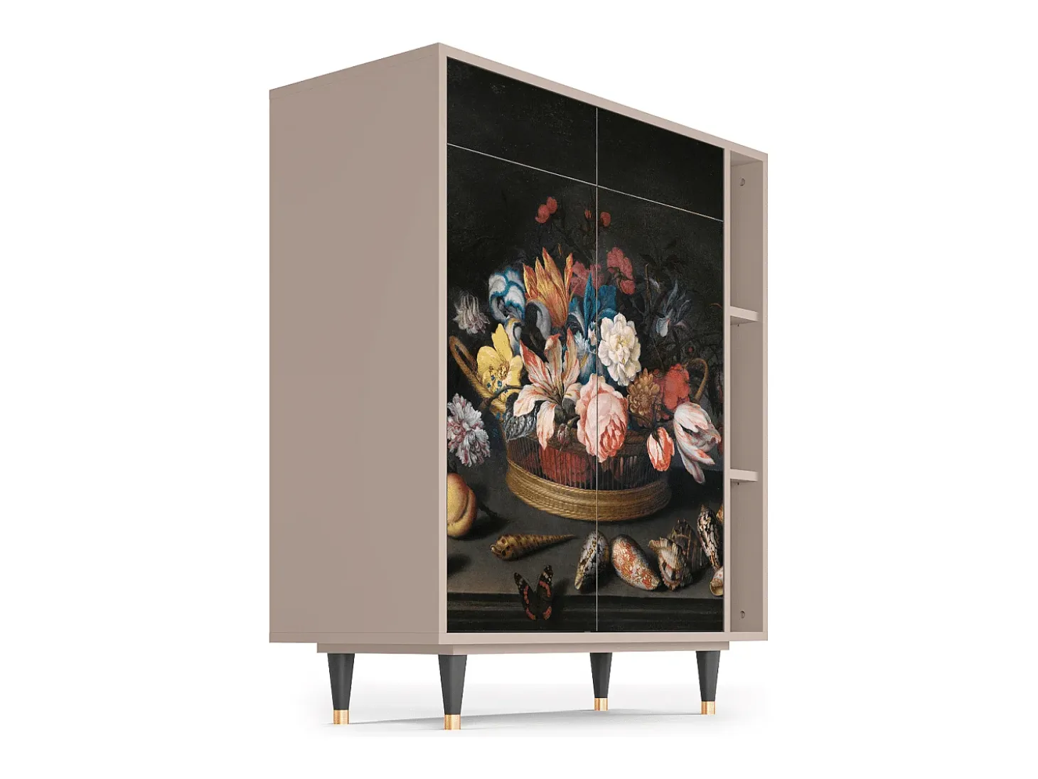 Aparador - 96х110х41 cm - BS6 - Still Life with Flowers, Latte