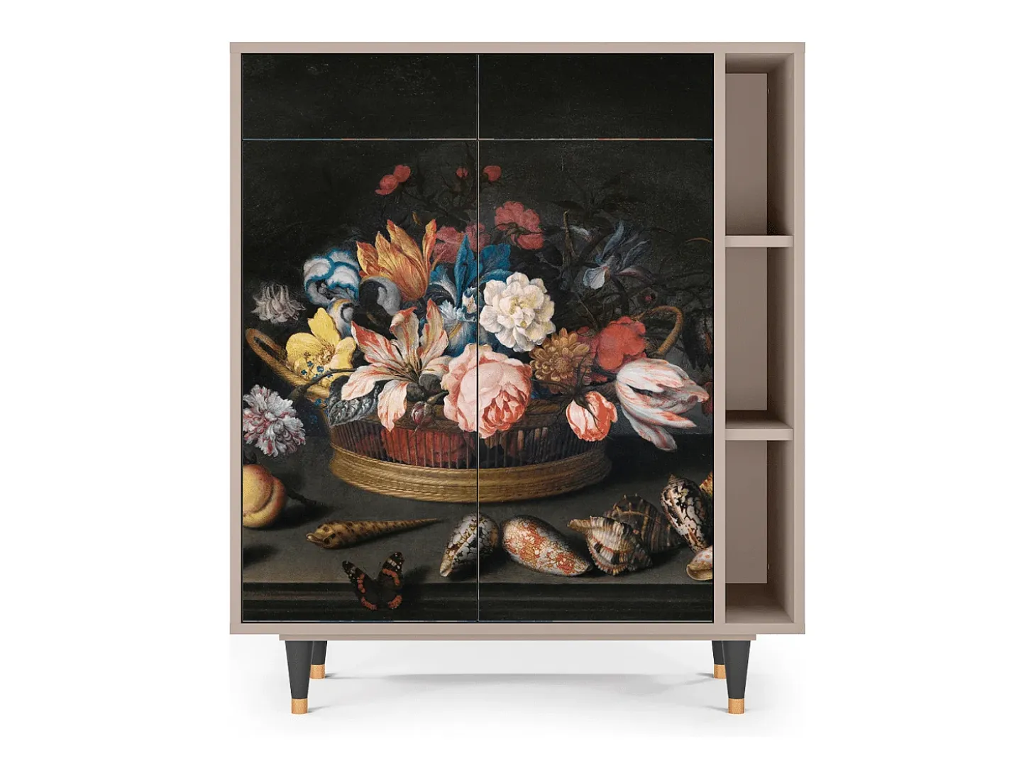 Aparador - 96х110х41 cm - BS6 - Still Life with Flowers, Latte