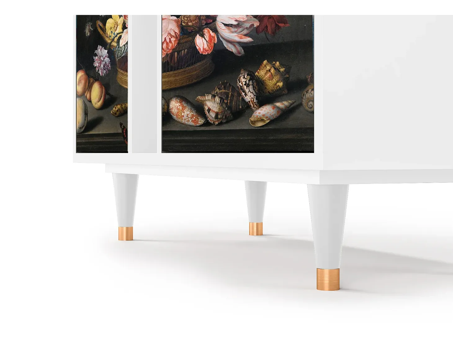 Aparador - 94х96х41 cm - BS5 - Still Life with Flowers, Blanco