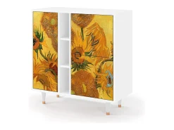 Aparador - 94х96х41 cm - BS5 - Sunflowers, Blanco