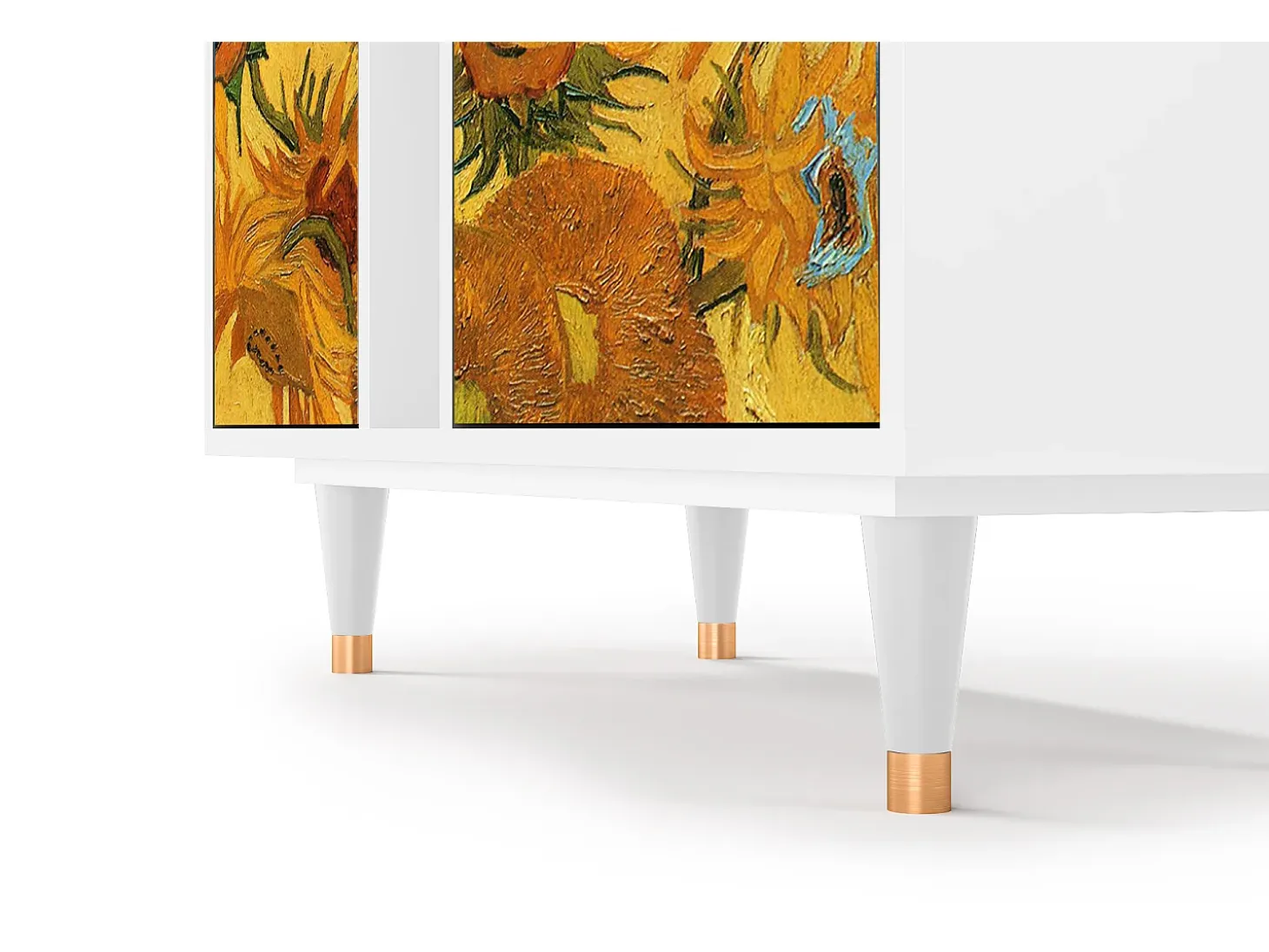 Aparador - 94х96х41 cm - BS5 - Sunflowers, Blanco