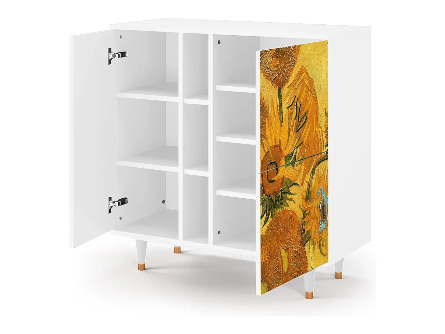 Aparador - 94х96х41 cm - BS5 - Sunflowers, Blanco