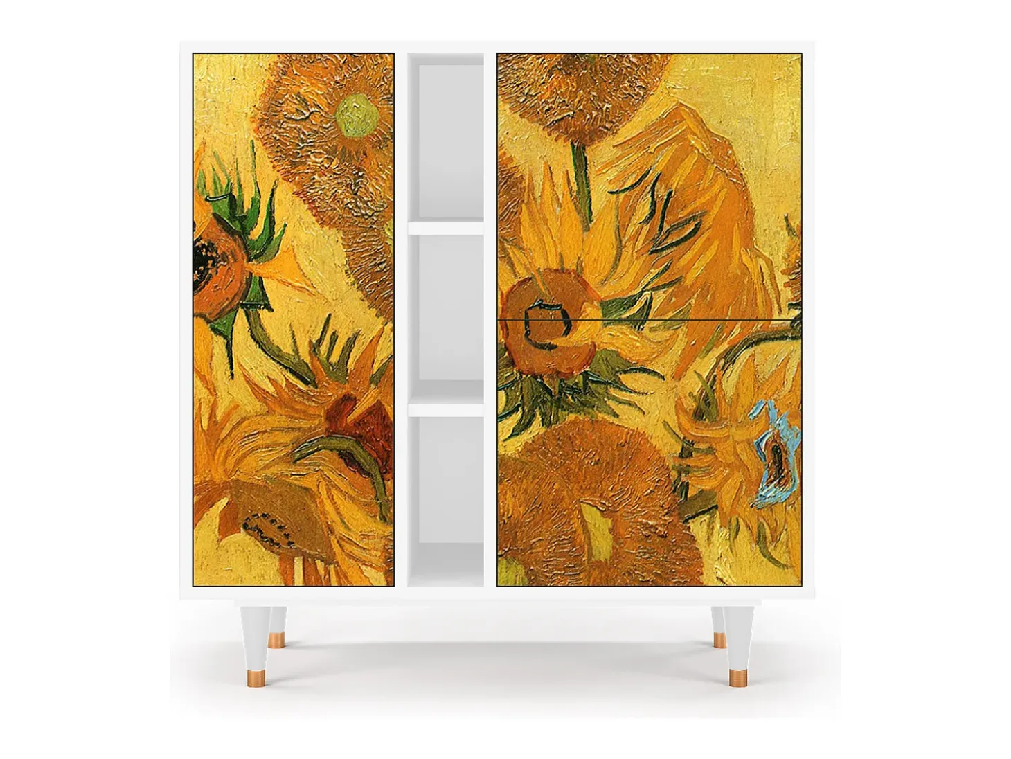 Aparador - 94х96х41 cm - BS5 - Sunflowers, Blanco