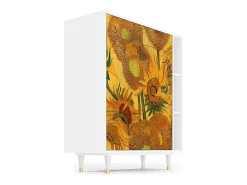 Aparador - 96х110х41 cm - BS6 - Sunflowers, Blanco