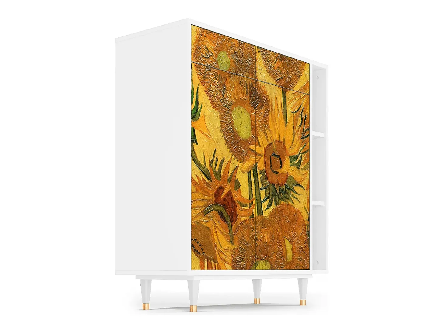 Aparador - 96х110х41 cm - BS6 - Sunflowers, Blanco