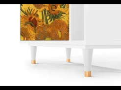 Aparador - 96х110х41 cm - BS6 - Sunflowers, Blanco