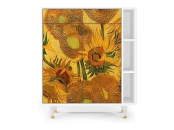 Aparador - 96х110х41 cm - BS6 - Sunflowers, Blanco
