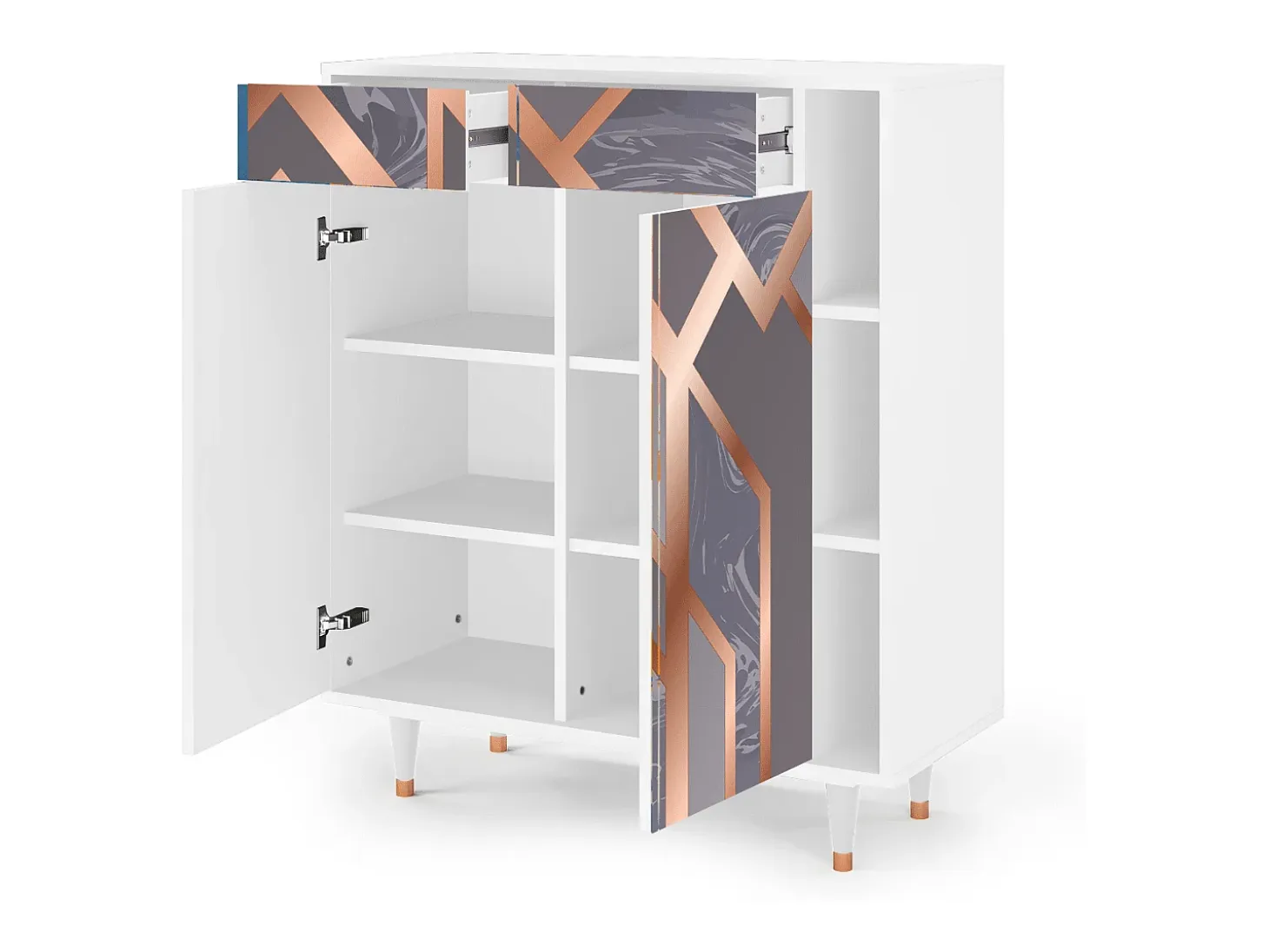 Aparador - 96х110х41 cm - BS6 - Taupe Anatomy, Blanco