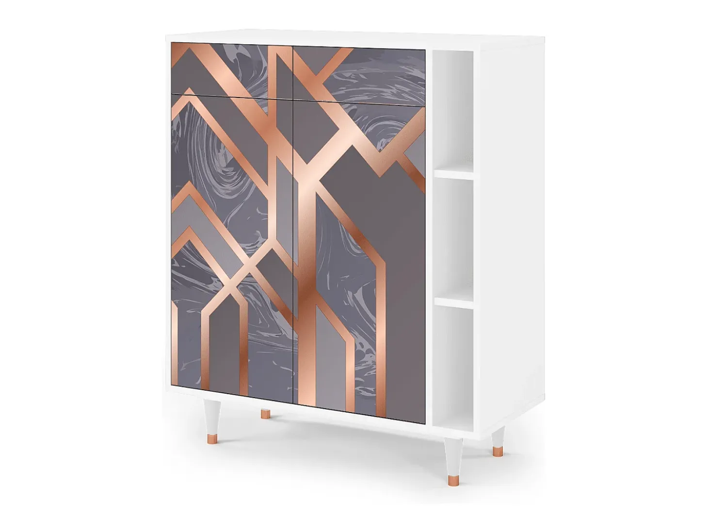 Aparador - 96х110х41 cm - BS6 - Taupe Anatomy, Blanco