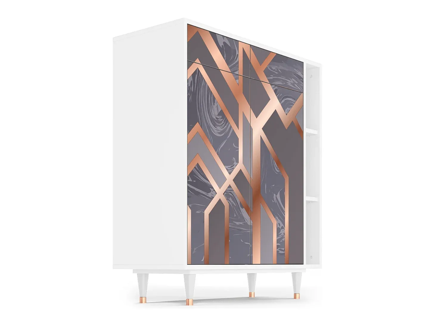Aparador - 96х110х41 cm - BS6 - Taupe Anatomy, Blanco