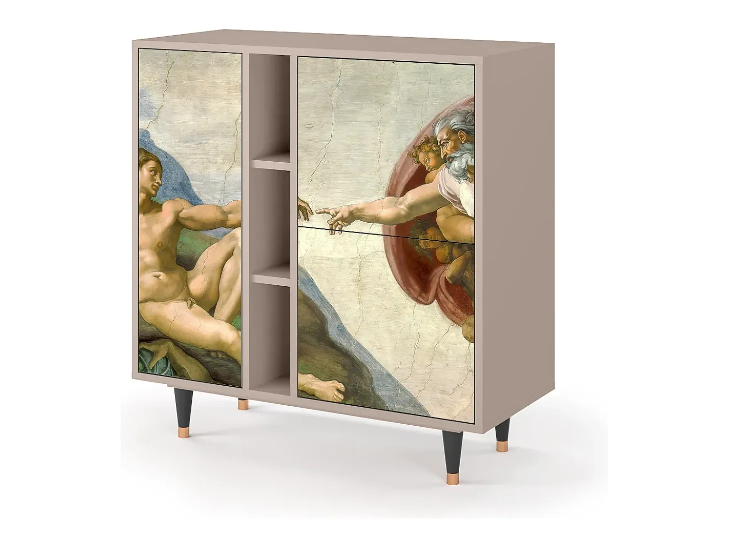 Aparador - 94х96х41 cm - BS5 - The Creation of Adam, Latte