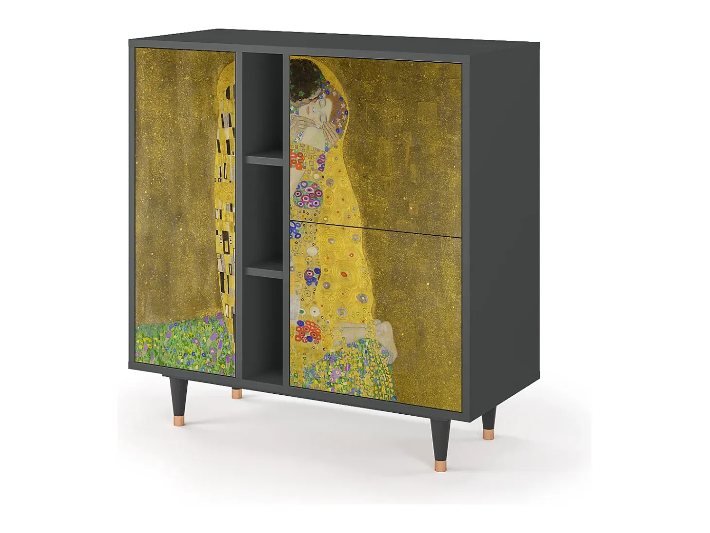 Aparador - 94х96х41 cm - BS5 - The Kiss by Klimt , Antracita