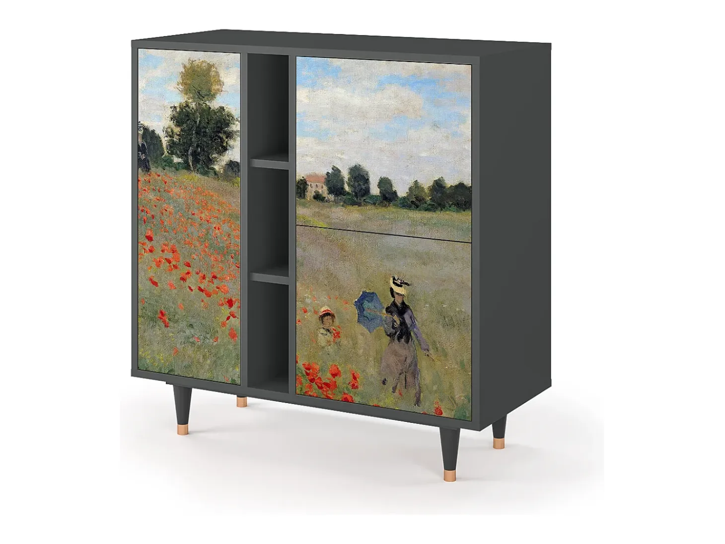 Aparador - 94х96х41 cm - BS5 - The Poppy Field , Antracita