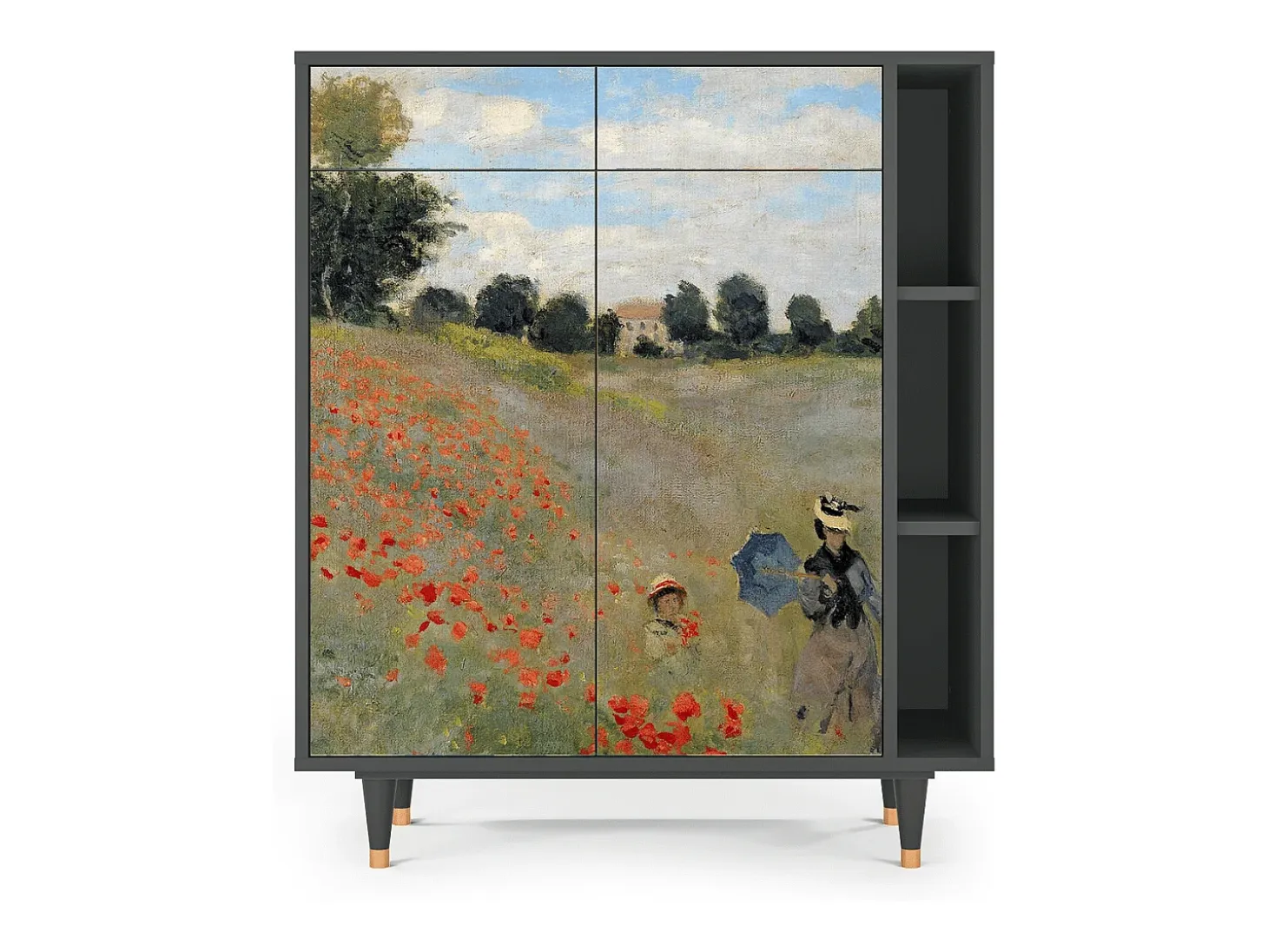 Aparador - 96х110х41 cm - BS6 - The Poppy Field , Antracita