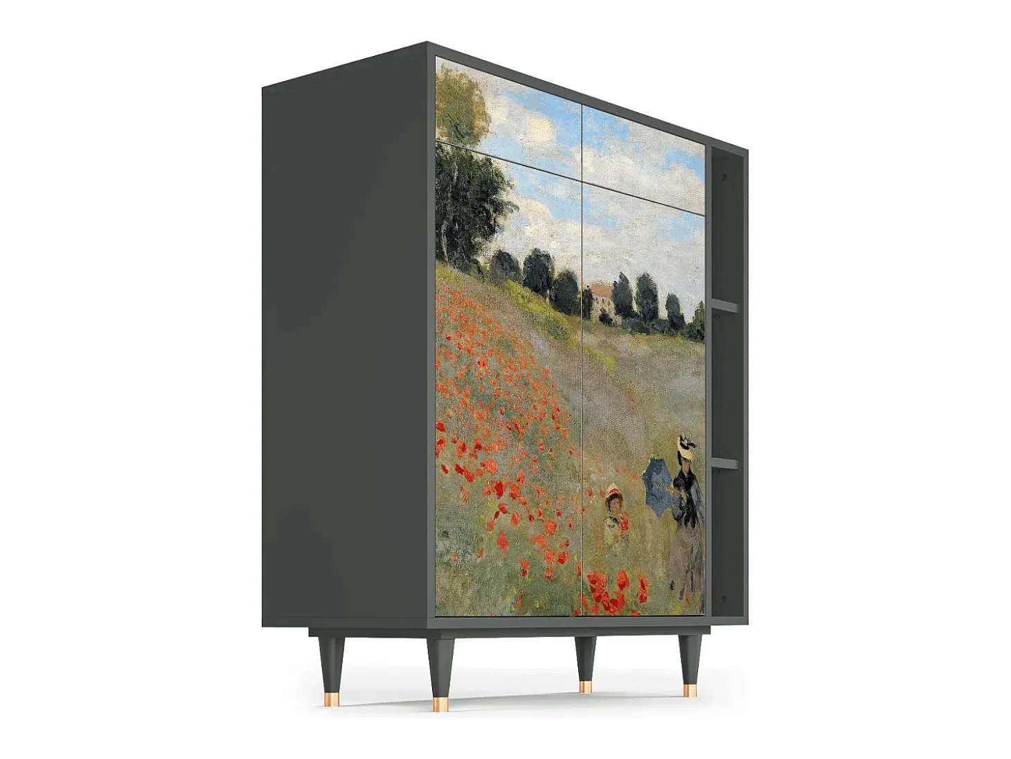 Aparador - 96х110х41 cm - BS6 - The Poppy Field , Antracita