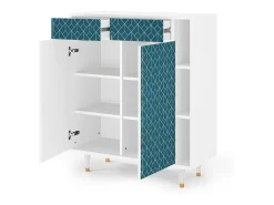 Aparador - 96х110х41 cm - BS6 - Turquoise Geometry, Blanco
