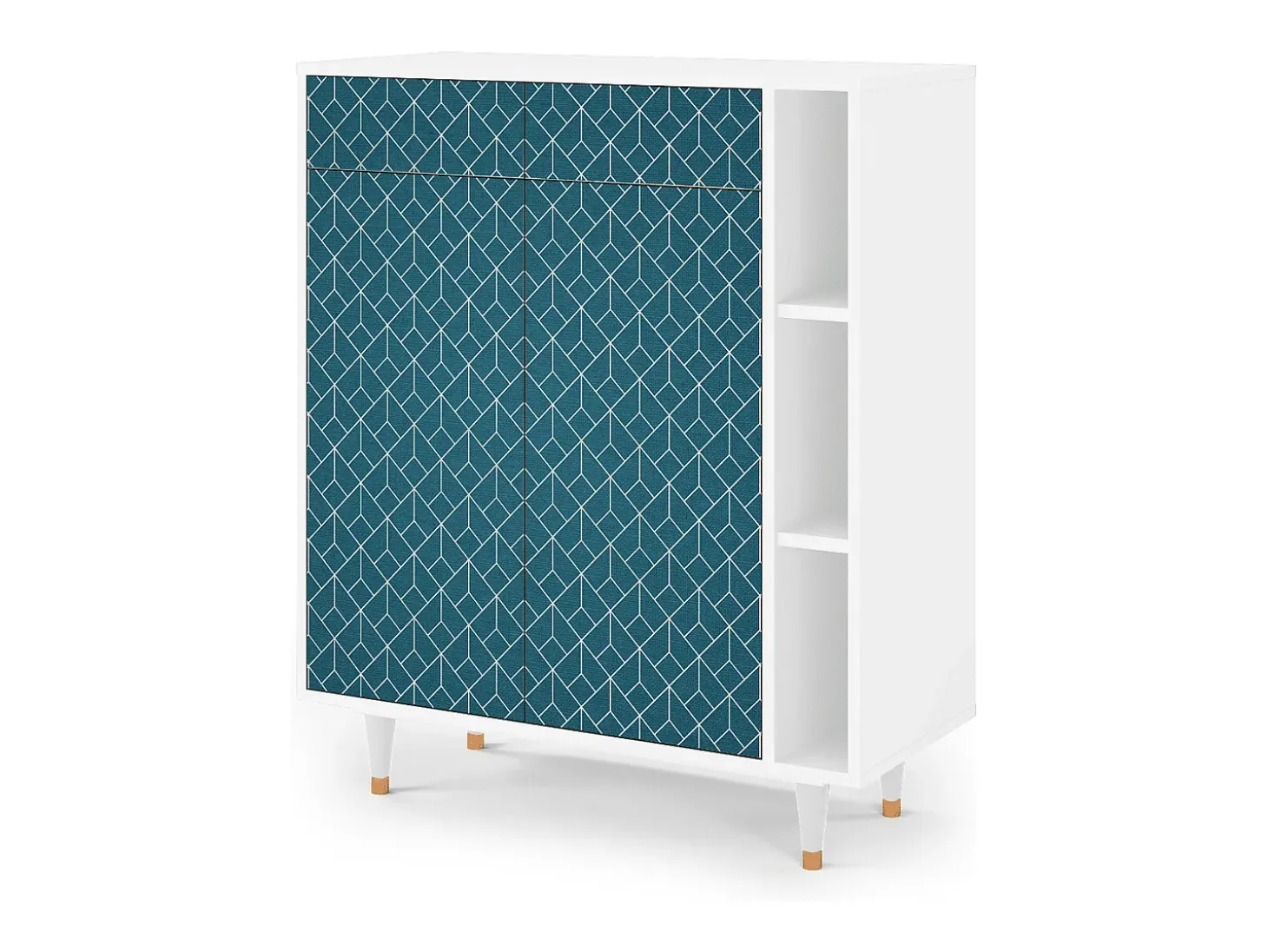Aparador - 96х110х41 cm - BS6 - Turquoise Geometry, Blanco