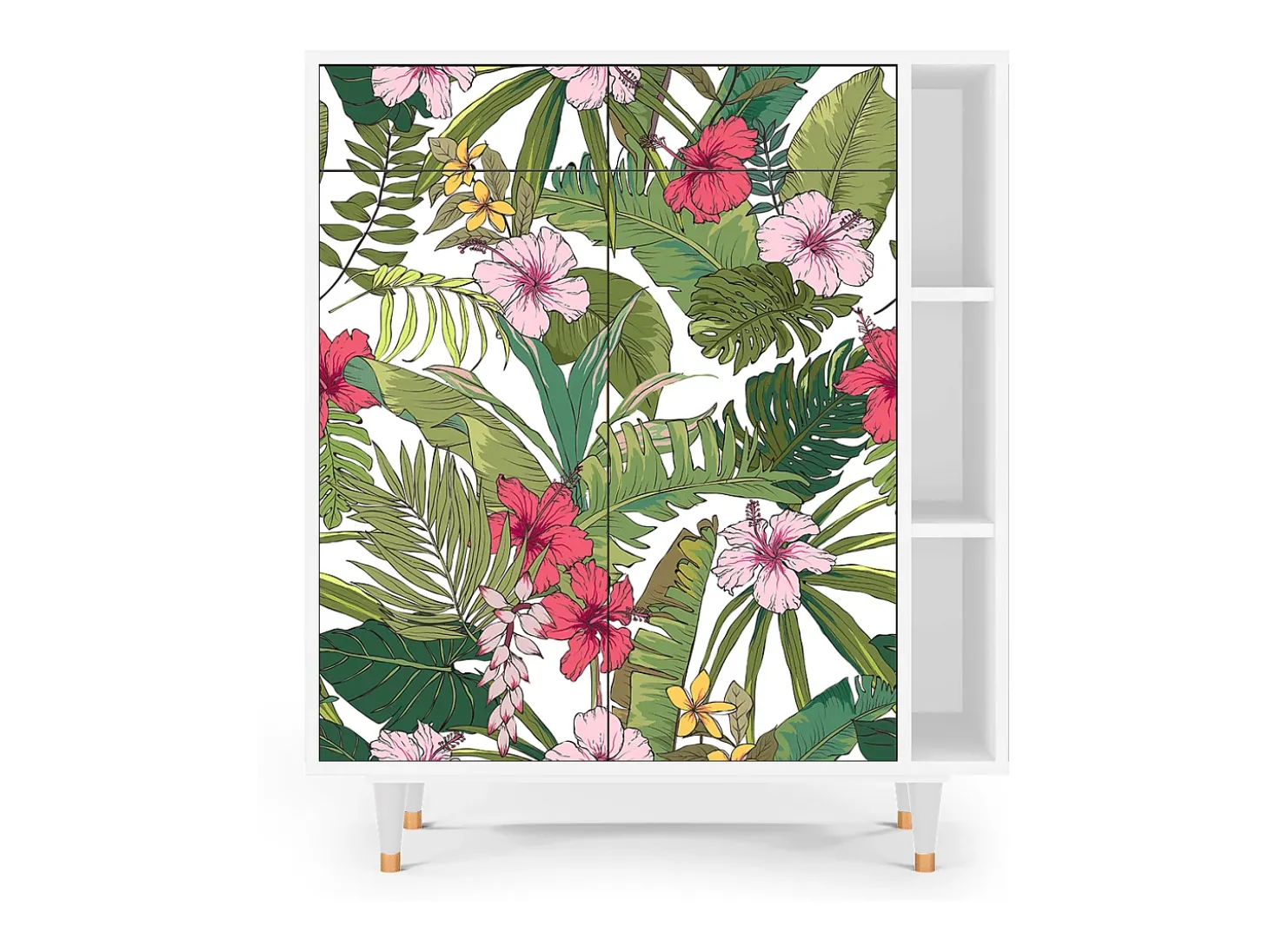 Aparador - 96х110х41 cm - BS6 - Verdant Tropics, Blanco