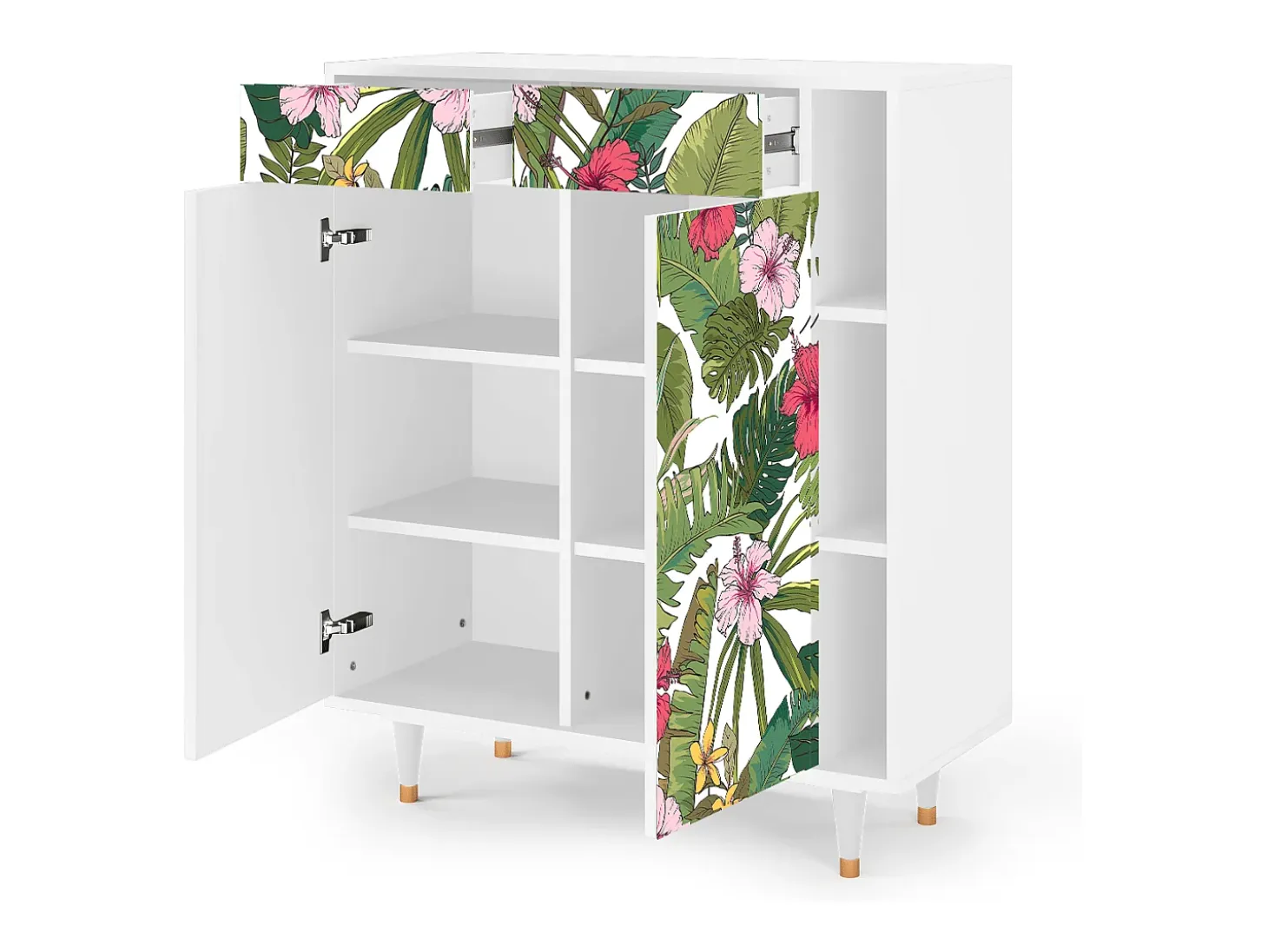 Aparador - 96х110х41 cm - BS6 - Verdant Tropics, Blanco