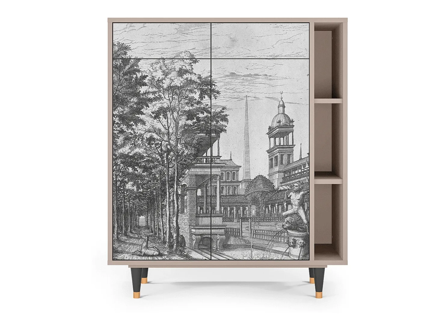 Aparador - 96х110х41 cm - BS6 - View of the Piazza, Latte