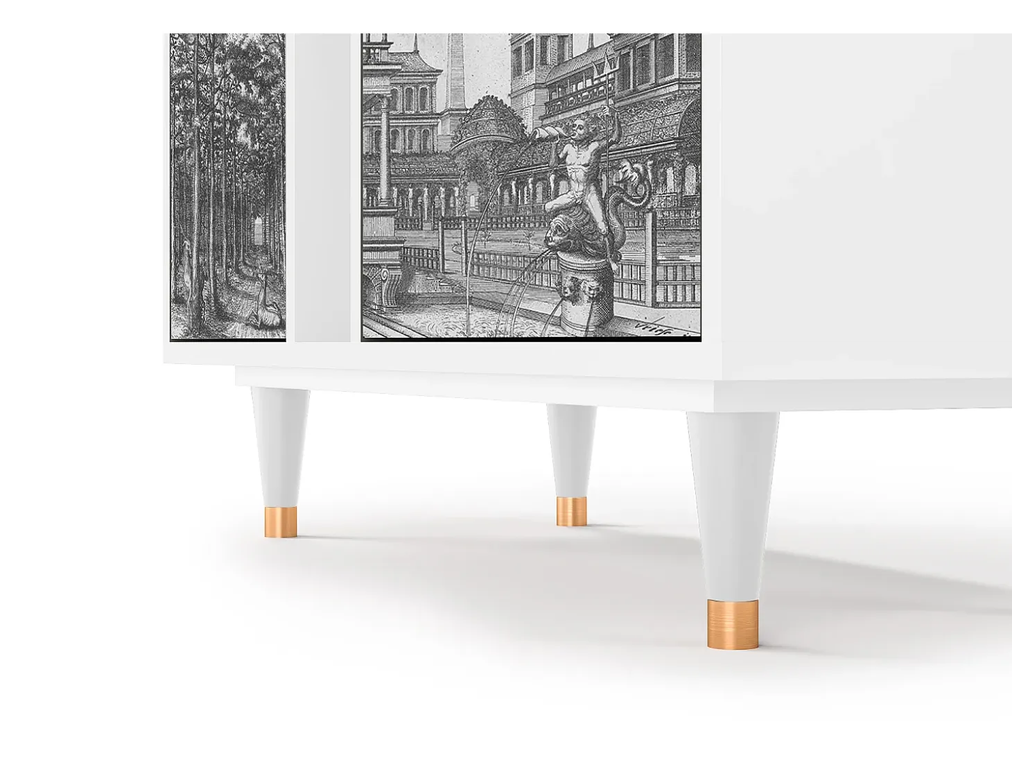Aparador - 94х96х41 cm - BS5 - View of the Piazza, Blanco