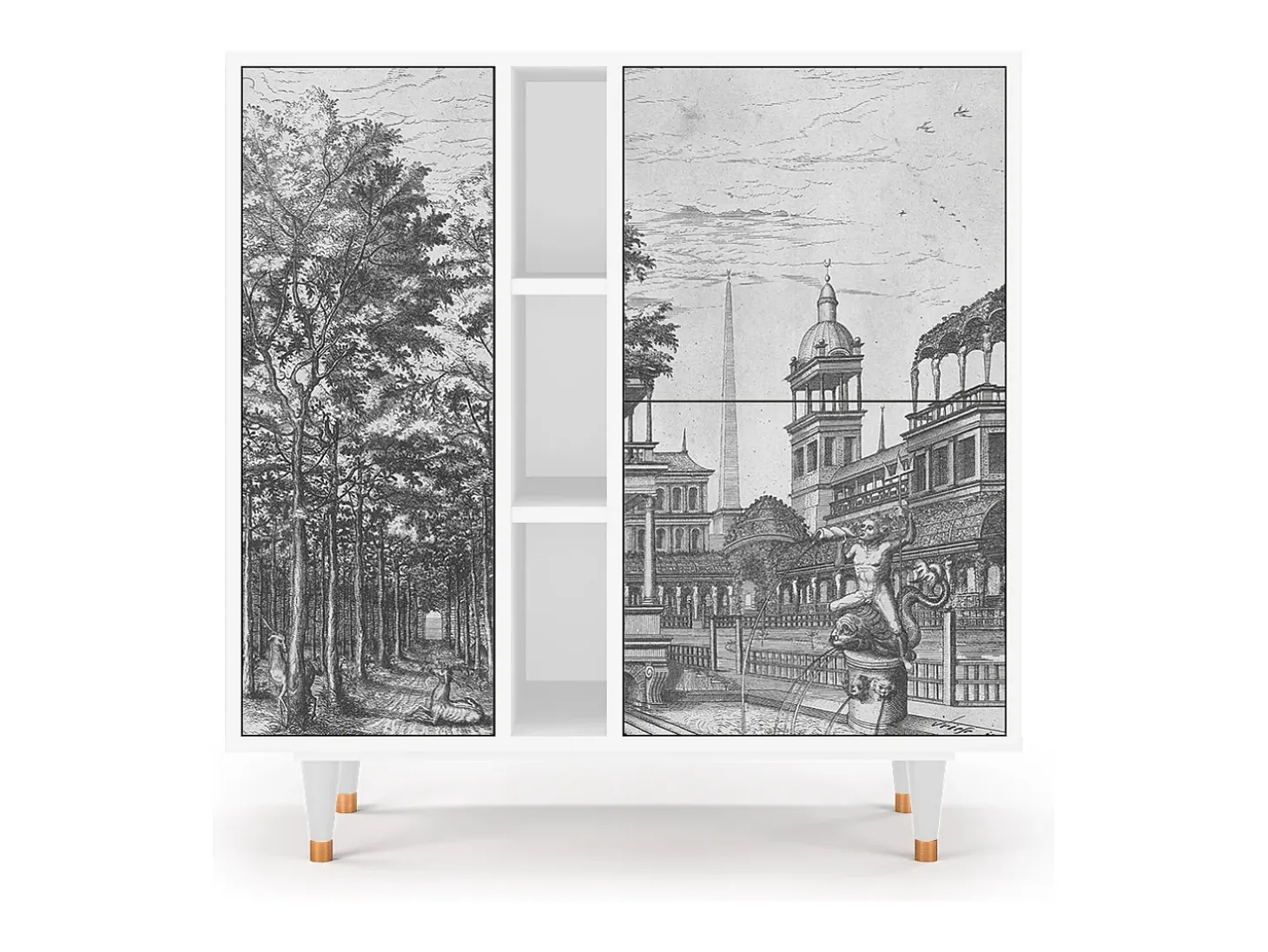 Aparador - 94х96х41 cm - BS5 - View of the Piazza, Blanco