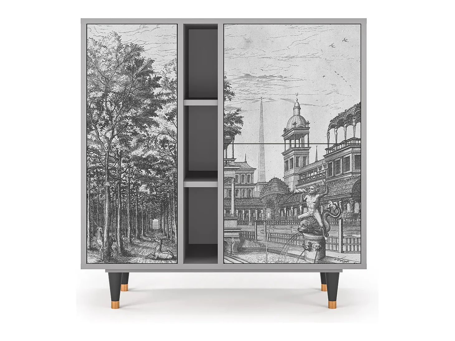 Aparador - 94х96х41 cm - BS5 - View of the Piazza, Gris