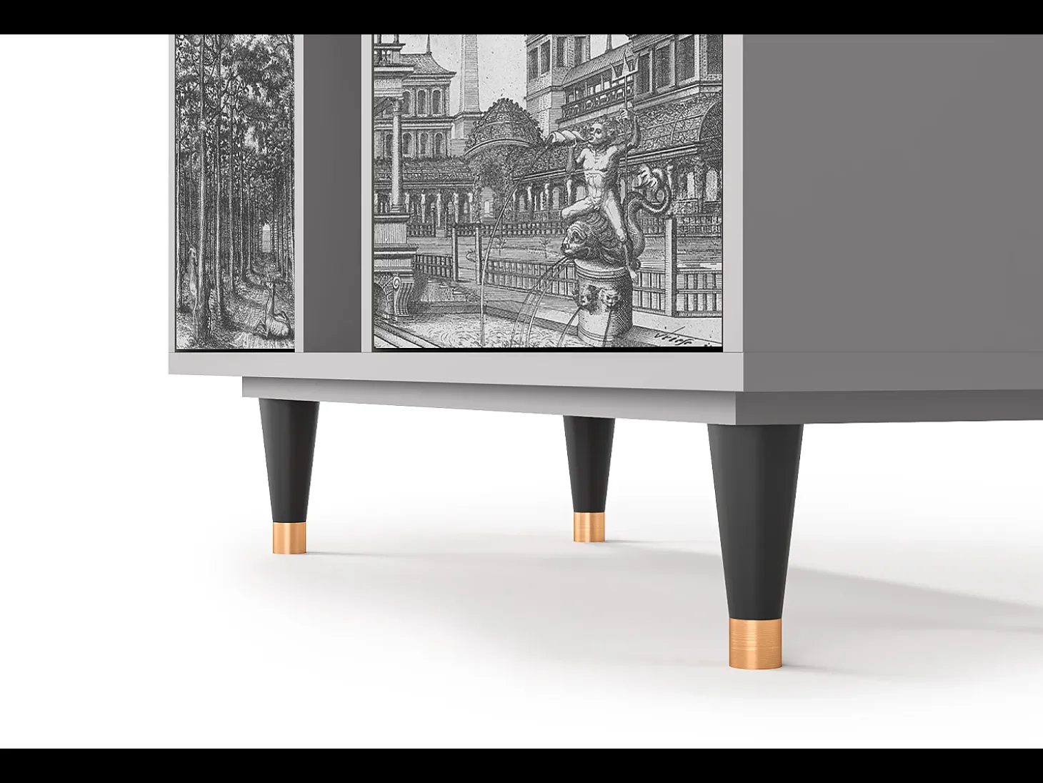 Aparador - 94х96х41 cm - BS5 - View of the Piazza, Gris