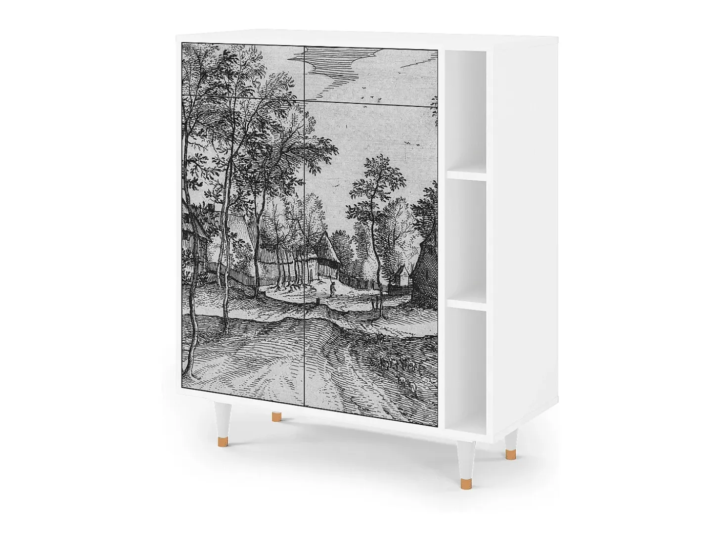Aparador - 96х110х41 cm - BS6 - Village Road, Blanco