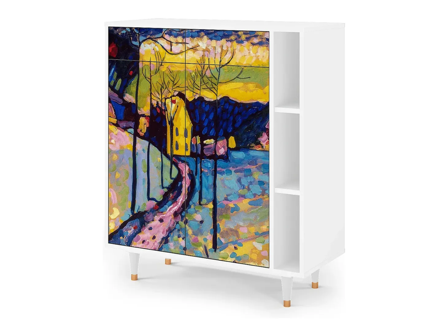 Aparador - 96х110х41 cm - BS6 - Winter Landscape, Blanco