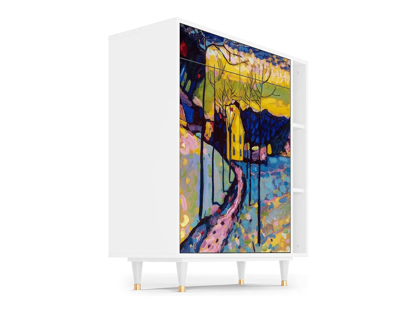 Aparador - 96х110х41 cm - BS6 - Winter Landscape, Blanco
