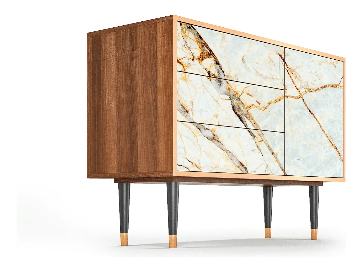 Aparador - 115х84х41 cm - S3 - Arenay Marble, Nogal