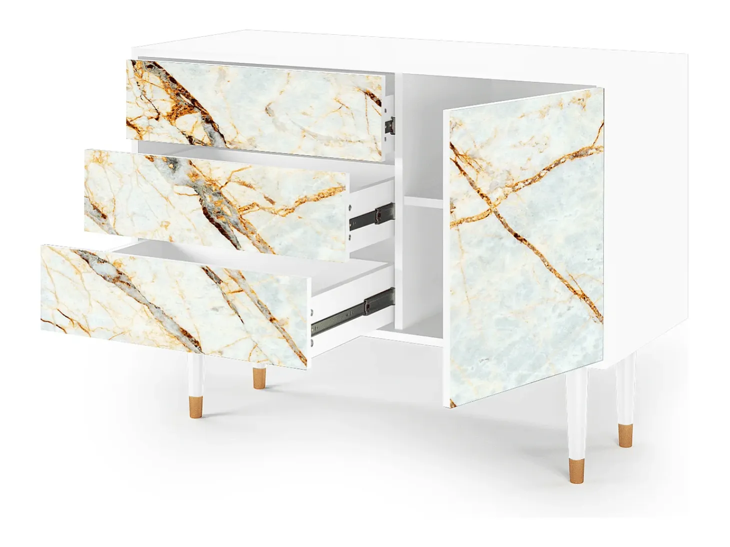 Aparador - 115х84х41 cm - S3 - Arenay Marble, Blanco