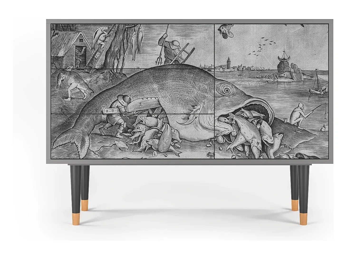 Aparador - 115х84х41 cm - S3 - Big Fish Eat Little, Gris