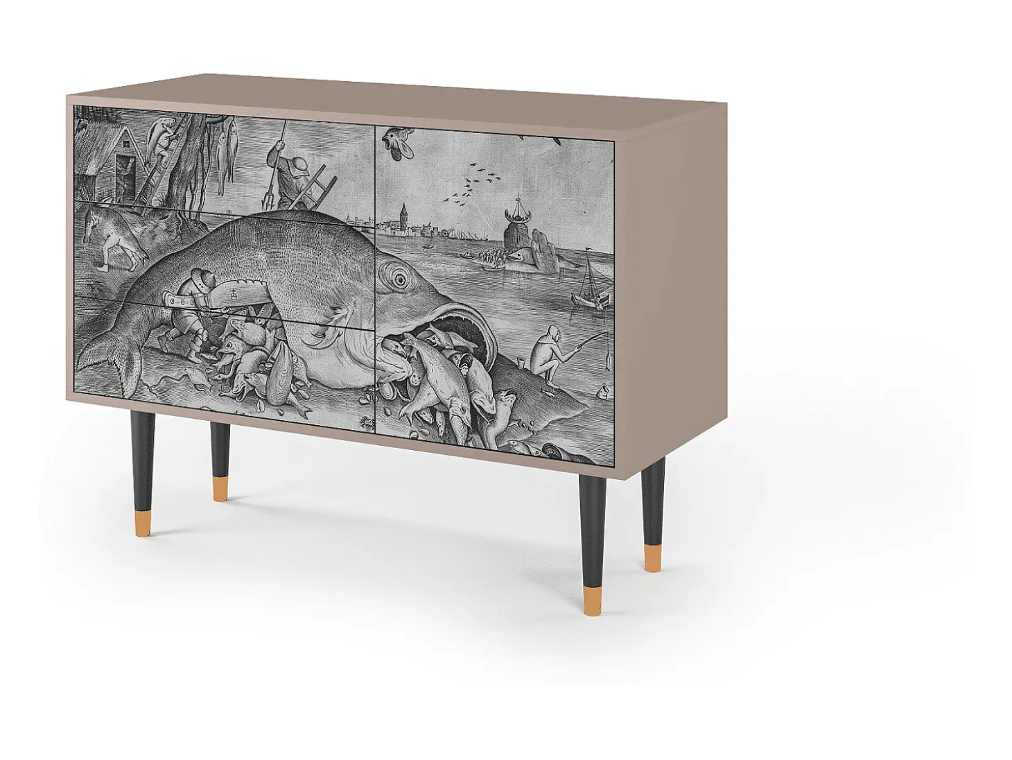 Aparador - 115х84х41 cm - S3 - Big Fish Eat Little, Latte
