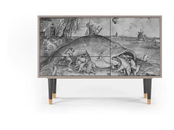 Aparador - 115х84х41 cm - S3 - Big Fish Eat Little, Latte