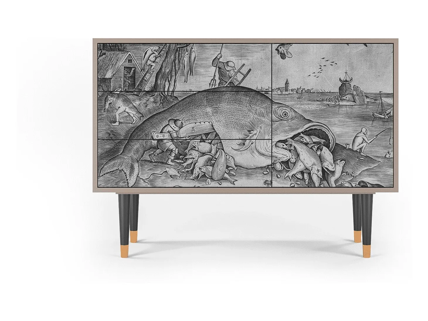 Aparador - 115х84х41 cm - S3 - Big Fish Eat Little, Latte