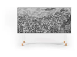 Aparador - 115х84х41 cm - S3 - Bird Dropping, Blanco