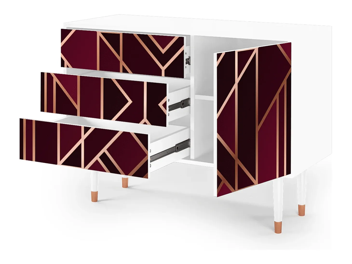 Aparador - 115х84х41 cm - S3 - Burgundy Jewelery, Blanco